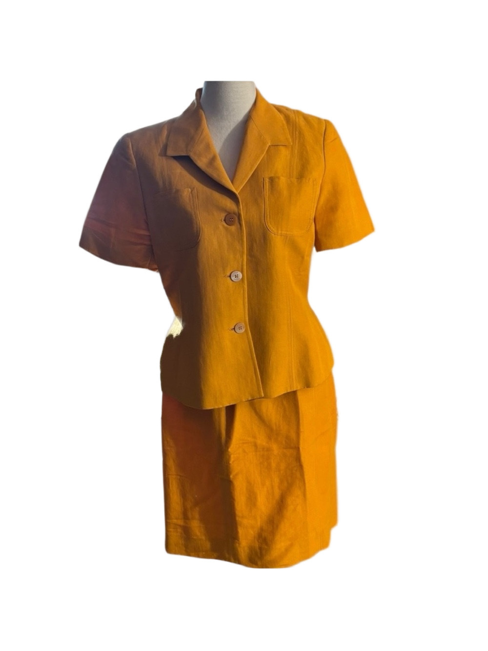 Petite Sophisticate Women's Yellow Vintage Suit Size 10 - Picture 2 of 5